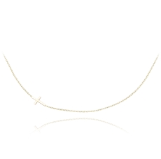 Dámský náhrdelník ze žlutého zlata s ležatým křížkem ZLNAH122F + DÁREK ZDARMA