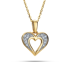 Zlatý přívěšek srdíčko s diamanty L'Amour Diamonds RP11136Y + dárek zdarma