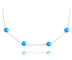 Dámský stříbrný náhrdelník opálové kuličky JMAS0155AN45 + dárek zdarma