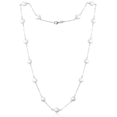 Stříbrný náhrdelník s přírodními perlami JMAS7050SN50 + dárek zdarma