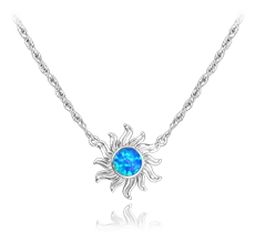 Dámský stříbrný náhrdelník s opálovým sluníčkem JMAS0185BN45