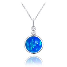 Dámský stříbrný opálový náhrdelník JMAS0226BN45