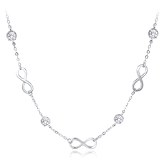 Stříbrný náhrdelník nekonečno JMAN0232SN45 + dárek zdarma