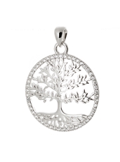 Stříbrný přívěšek strom života se zirkony STRZ1089F