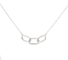 Stříbrný náhrdelník se zirkony STNAH216F