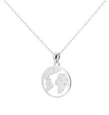 Stříbrný náhrdelník zeměkoule STNAH221F