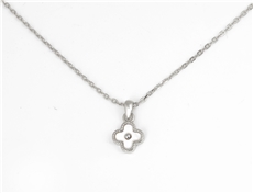 Stříbrný náhrdelník se čtyřlístkem STNAH220F