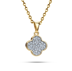 Zlatý přívěšek čtyřlístek s diamanty L'Amour Diamonds CP4871Y + dárek zdarma