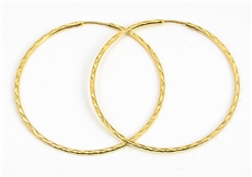 Dámské náušnice kruhy ze žlutého zlata 43 mm NA0530F + DÁREK ZDARMA