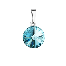 Přívěsek bižuterie se Swarovski krystaly modrý kulatý 54001.3 light turquoise