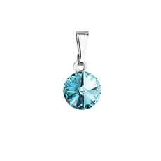 Přívěsek bižuterie se Swarovski krystaly modrý kulatý 54018.3 turquoise