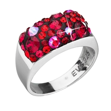 Stříbrný prsten s krystaly Swarovski červený 35014.3 cherry