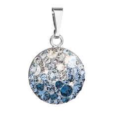 Stříbrný přívěsek s krystaly Swarovski modrý kulatý 34225.3 ice blue